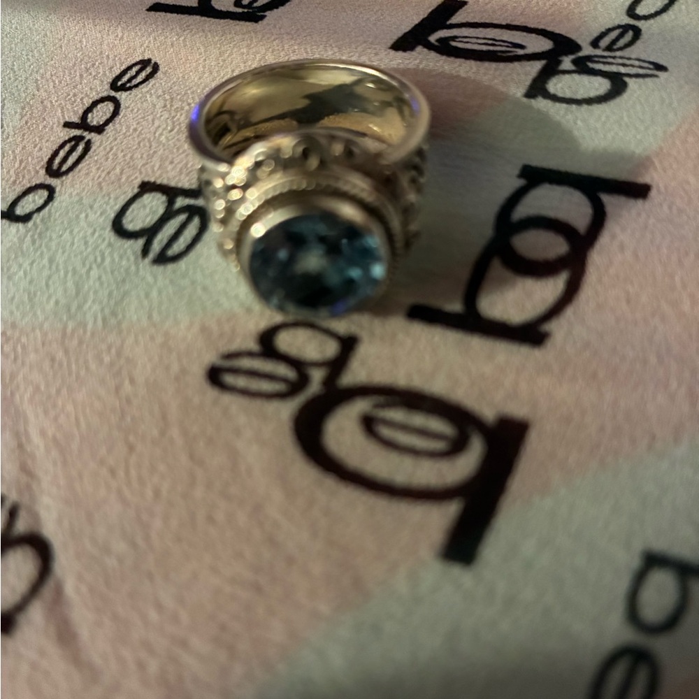 Sterling Blue Topaz Gemstone Ring